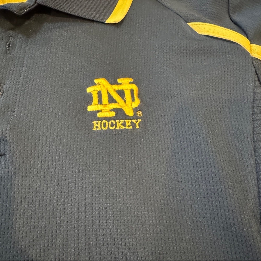 Adidas Notre Dame Hockey Men's Blue Polo Shirt - Picture 2 of 4